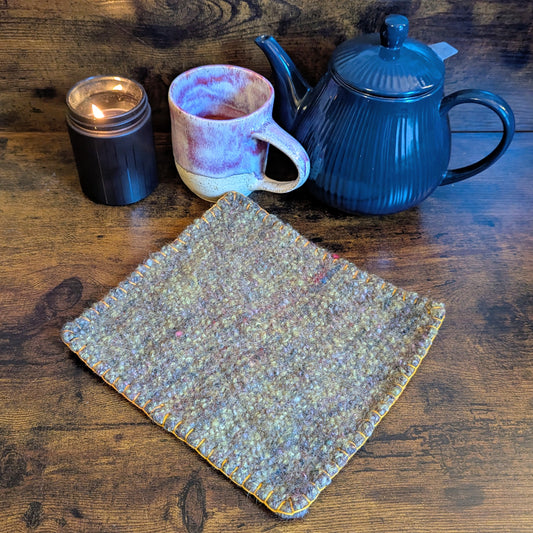 Felted Handwoven Autumnal Wool Trivets