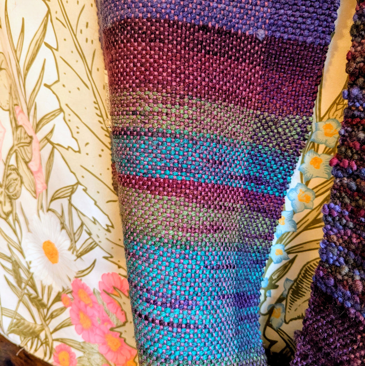 Infinite Purple Wool Blend Handwoven Infinity Scarf