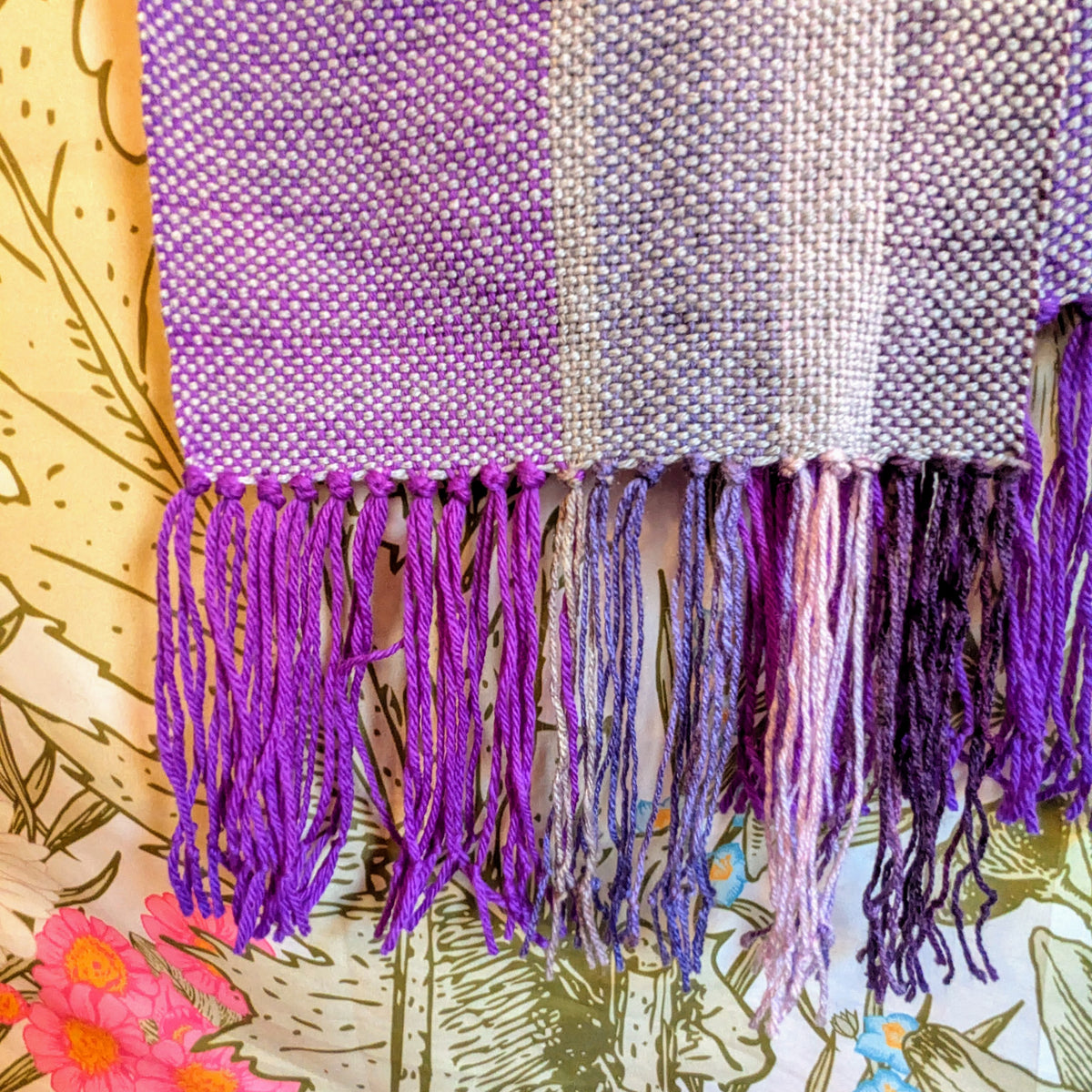 Silver Amethyst Hypoallergenic Handwoven Scarf