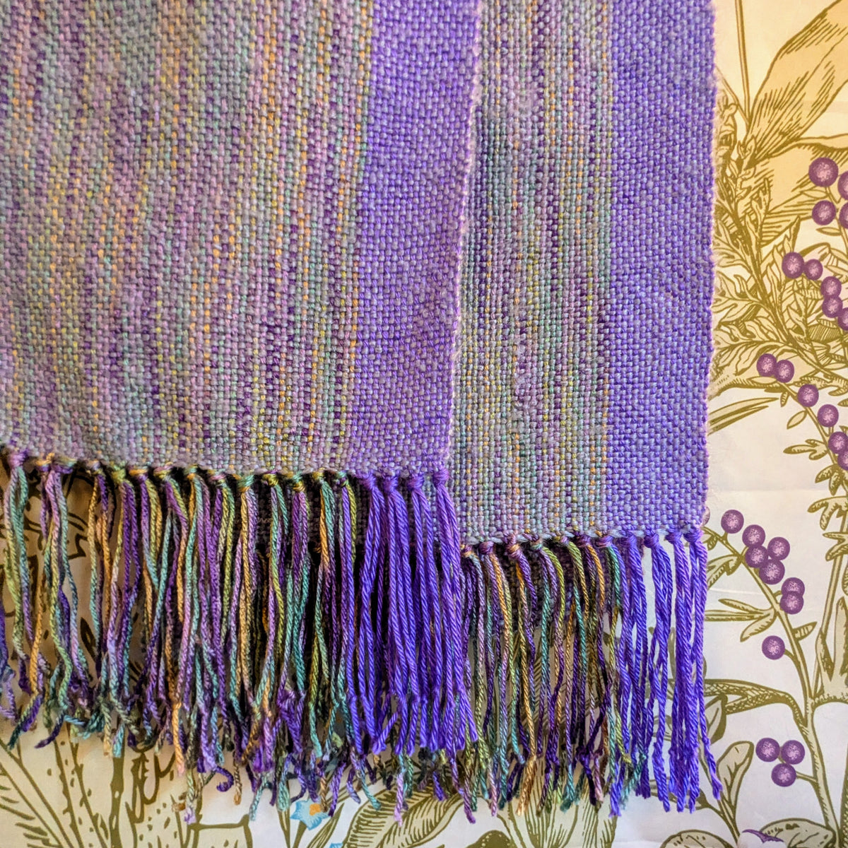 Purple Stripes Handwoven Hypoallergenic Scarf