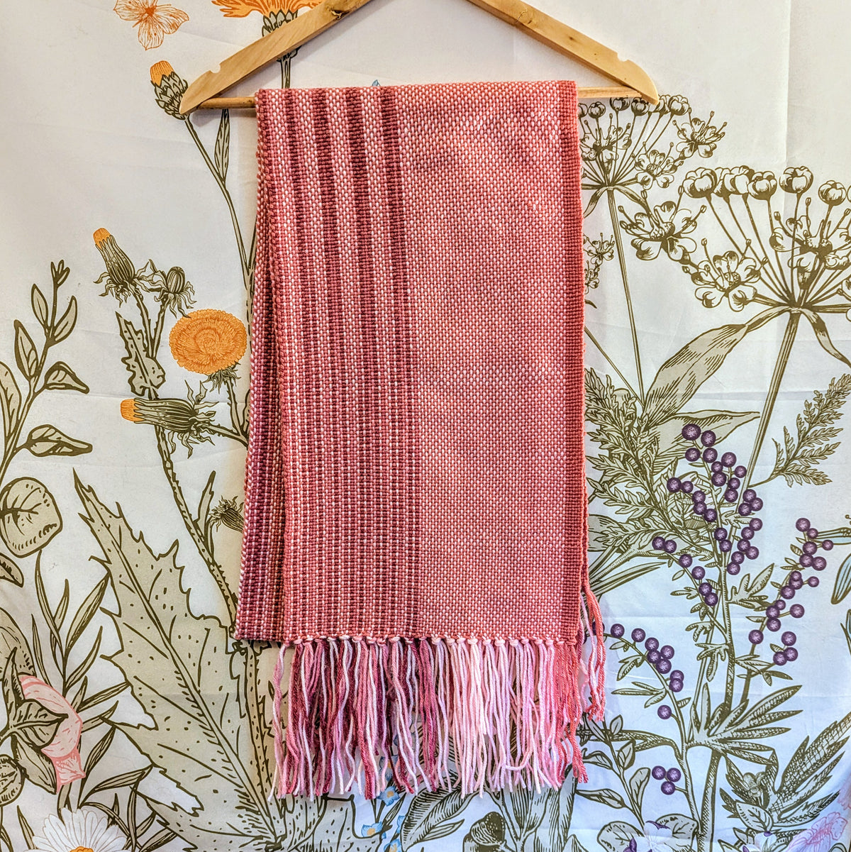 Powerful Pink Handwoven Hypoallergenic Table Runner Or Weaving Blank