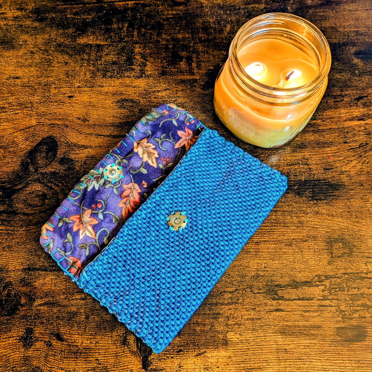 Hidden Autumn Sky Handwoven Small Snap Button Bag
