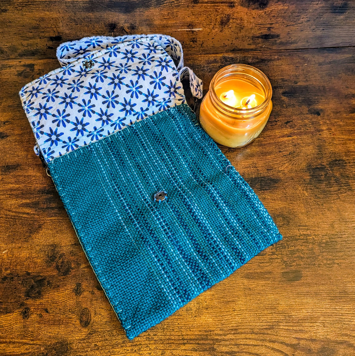 Blue Pop Handwoven Shoulder Bag