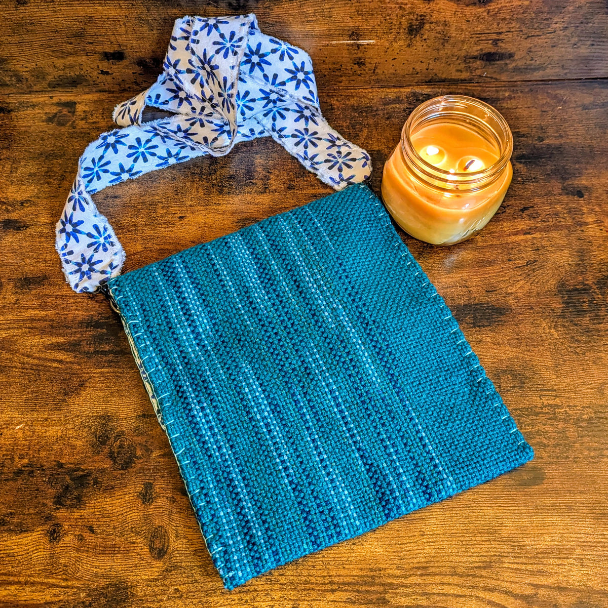 Blue Pop Handwoven Shoulder Bag