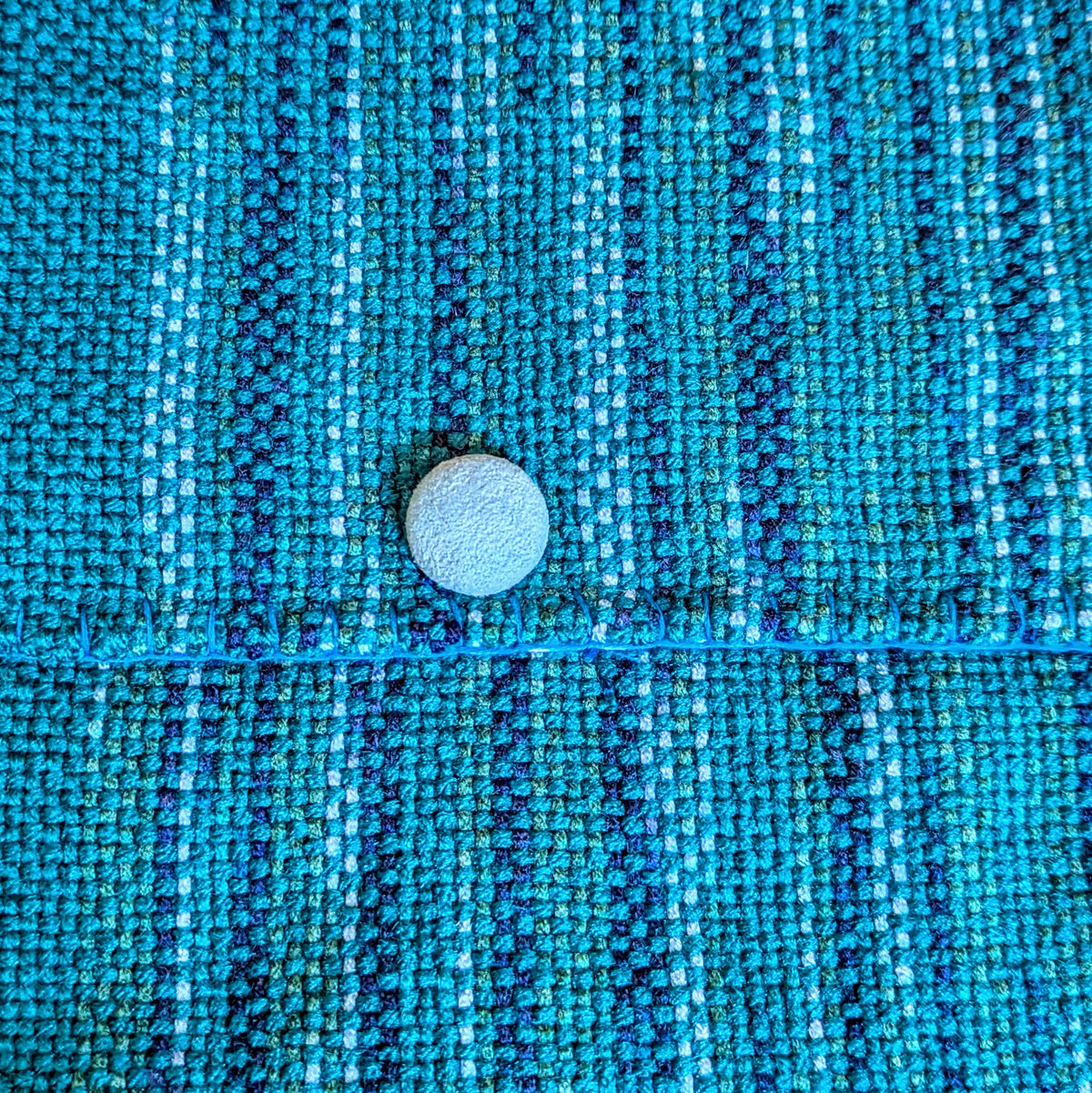 Blue Suede Flowers Handwoven Shoulder Bag