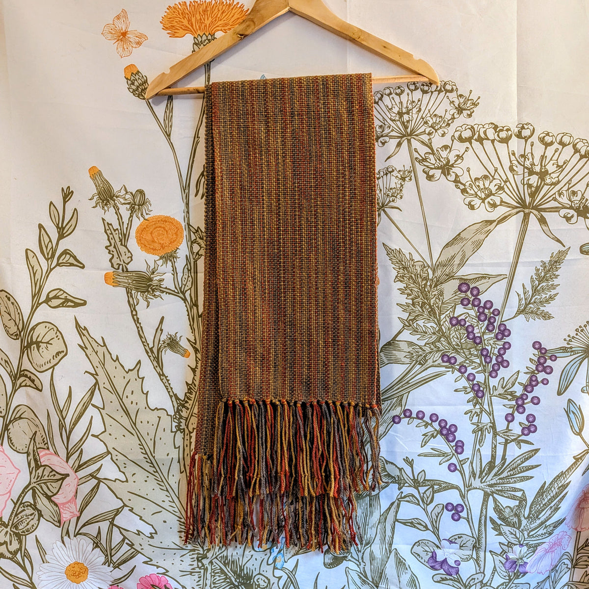 Autumnal Stripes Handwoven Hypoallergenic Table Runner Or Weaving Blank
