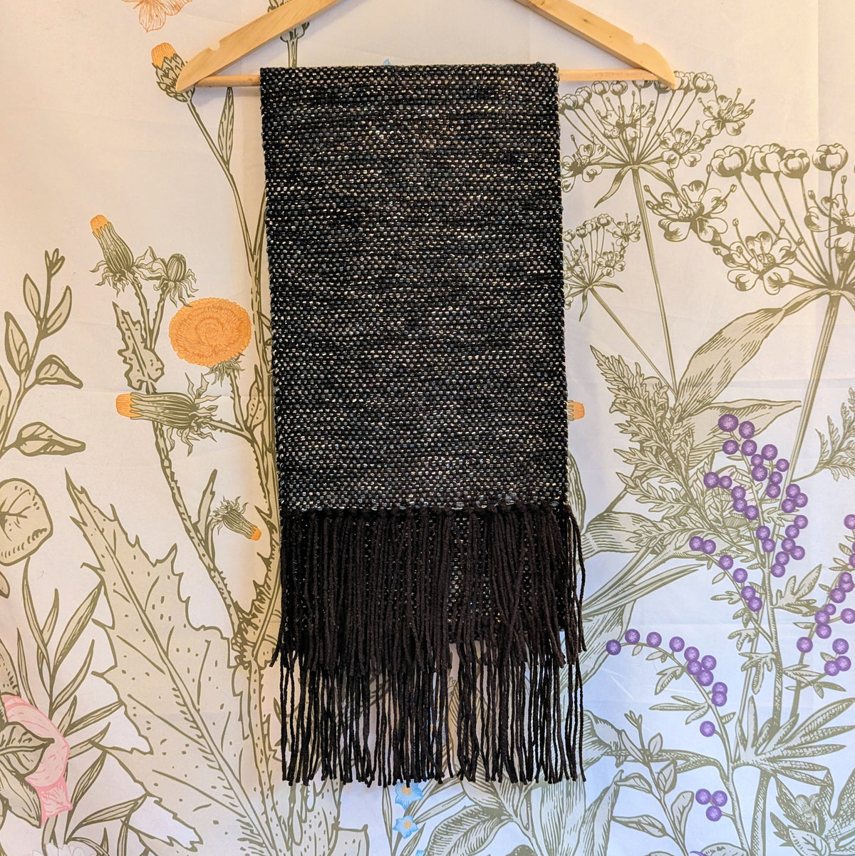 Glimmering Dark Wood Handwoven Hypoallergenic Table Runner or Weaving Blank